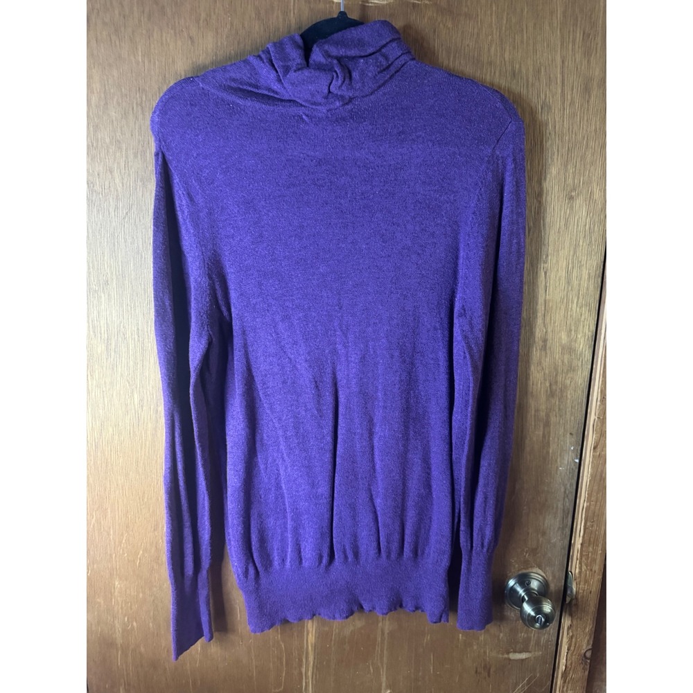 Mossimo Women Purple Turtleneck Sweater Long Sleeve Knit Top XL Classic Soft